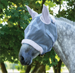 MOSQUITO MESH DRAFT HORSE FLY MASK W/EARS,DRAFT,BLUE